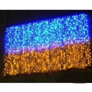 Патріотична гірлянда штора Прапор України 3х2м 160 LED