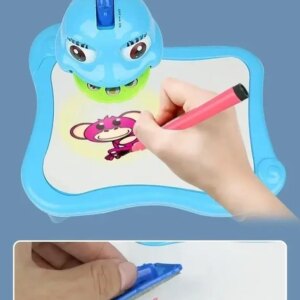 Детский столик проектор для рисования Projector Painting набор с проектором, 24 слайда, фломастеры Синий