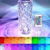 Настольная аккумуляторная лампа с пультом 22см ночник Роза с пультом RGB Crystal Rose.