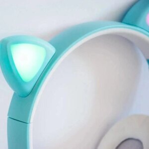 Беспроводные наушники "Кошачьи ушки" CatEar ST77M с подсветкой RGB Bluetooth MP3 плеер Blue