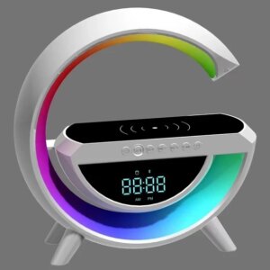 Настольная смарт лампа, ночник BT-3401 RGB Rainbow Light-Wireless Happy Light с Bluetooth колонкой + беспровод