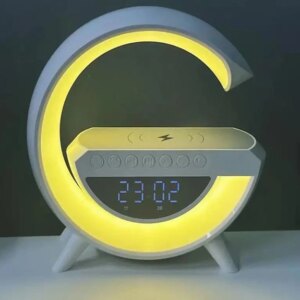 Настольная смарт лампа, ночник BT-3401 RGB Rainbow Light-Wireless Happy Light с Bluetooth колонкой + беспровод