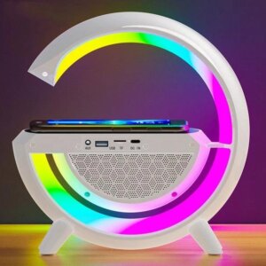 Настольная смарт лампа, ночник BT-3401 RGB Rainbow Light-Wireless Happy Light с Bluetooth колонкой + беспровод