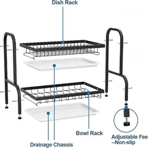 Органайзер для сушки и хранения посуды металл 2 яруса Bawl Rack (R2F-43см)