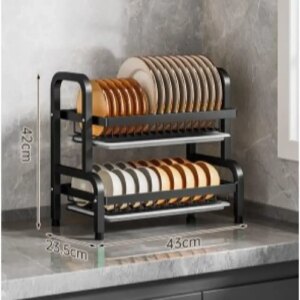 Органайзер для сушки и хранения посуды металл 2 яруса Bawl Rack (R2F-43см)