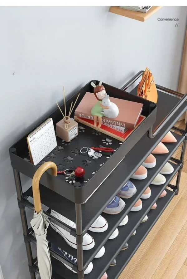 Стеллаж для обуви Shoe rack BLACK Полка для обуви-08-02, Металл, 60х18.5х78.5 см