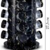 Органайзер для специй, набор емкостей баночек Marble BLACK 16 штук