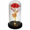 Роза в стеклянной колбе LED RED GOLD с LED подсветкой Rose of Love Красная