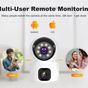 Домашняя камера видеонаблюдения WIFI 2DUAL LENS PTZ CAMERA APP:V380PRO 4MP