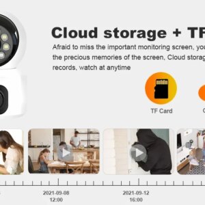 Домашняя камера видеонаблюдения WIFI 2DUAL LENS PTZ CAMERA APP:V380PRO 4MP
