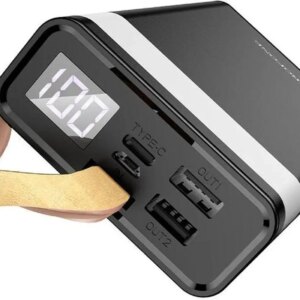 Повербанк BOROFONE BJ18-20000мАч Power Bank с цифровым дисплеем, фонарем, 2хUSB Черный BYT