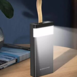 Повербанк BOROFONE BJ18-20000мАч Power Bank с цифровым дисплеем, фонарем, 2хUSB Черный BYT