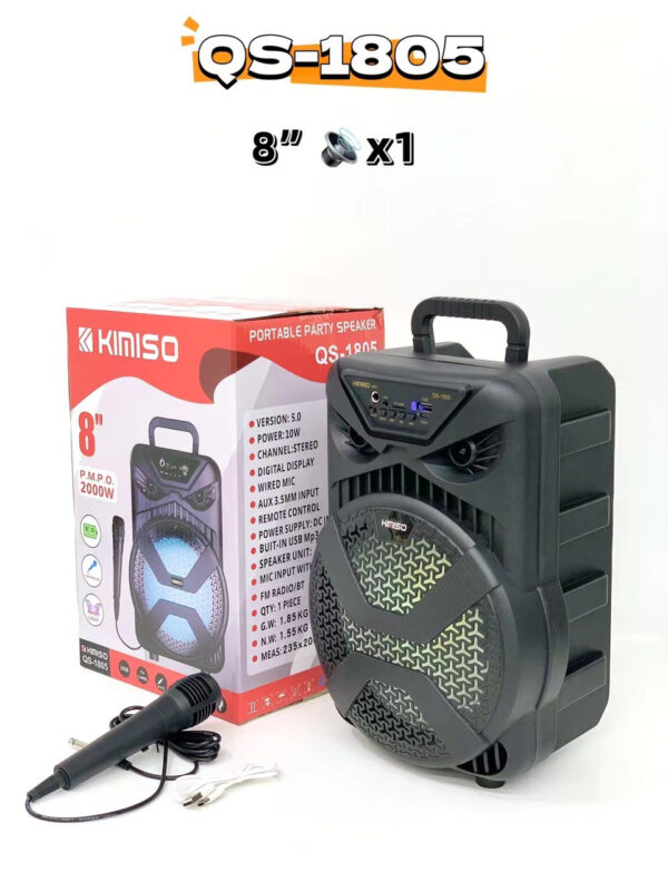 Kimiso новый QS-1805 8-дюймовый портативный динамик высокой мощности с проводным микрофоном уличный динамик