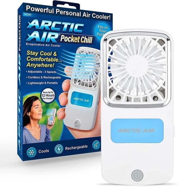 Портативный вентилятор мощный персональный охладитель воздуха Arctic Air Pocket Chill Белый