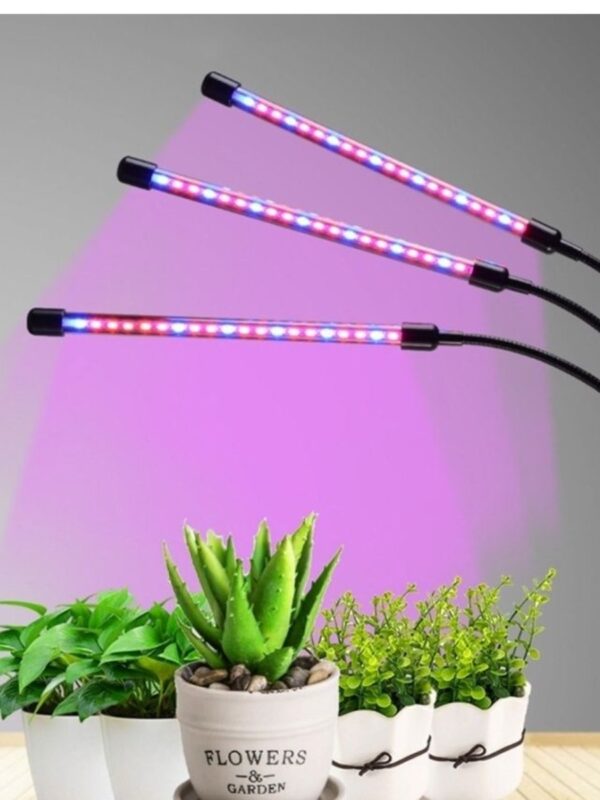 Ультрафиолетовая лампа для растений j22wl-03 LED LIGHT Полный спектр 3 головы LED