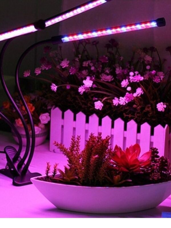 Ультрафиолетовая лампа для растений j22wl-03 LED LIGHT Полный спектр 3 головы LED