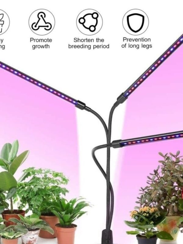 Ультрафиолетовая лампа для растений j22wl-03 LED LIGHT Полный спектр 3 головы LED