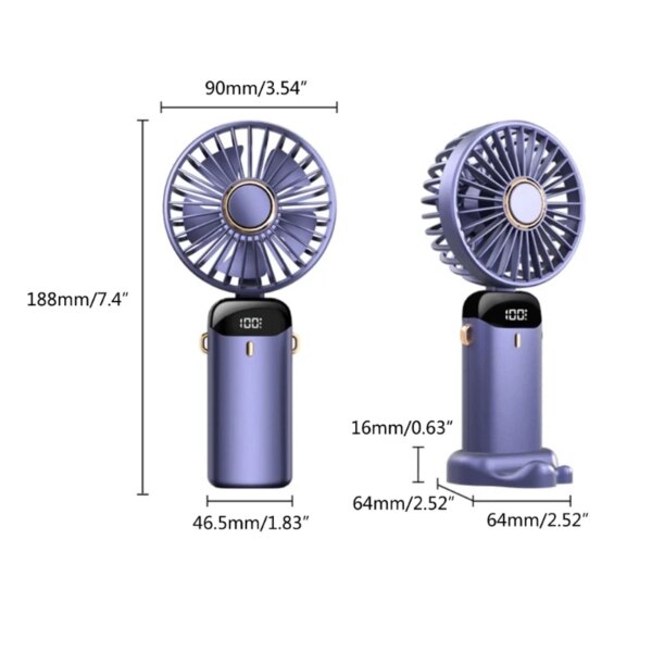 Аккумуляторный вентилятор ручной портативный дорожный с зарядкой от USB FAN1012