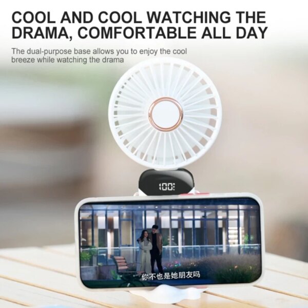 Аккумуляторный вентилятор ручной портативный дорожный с зарядкой от USB FAN1012