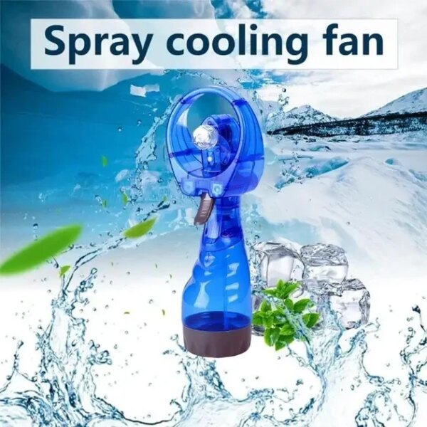 Вентилятор ручной Water Spray Fan с увлажнителем | Портативный ручной мини-вентилятор BLUE