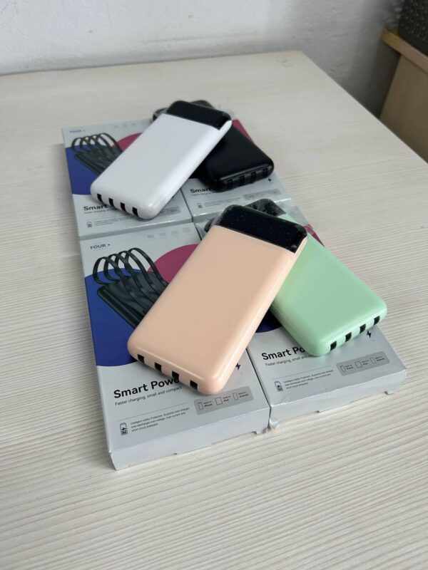 Повербанк KT T51X 50000mAh с 4 кабелями  и 2 USB-портми  Белый