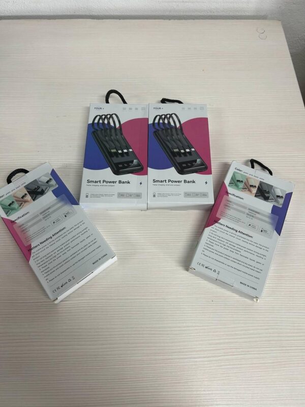Повербанк со встроенными кабелями KT T51X 50000mAh Персиковый
