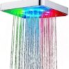 Лейка насадка для душа с LED подсветкой RGB светодиодная, квадратная 150 мм LED Shower head AND XL-902