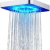 Лейка насадка для душа с LED подсветкой RGB светодиодная, квадратная 150 мм LED Shower head AND XL-902