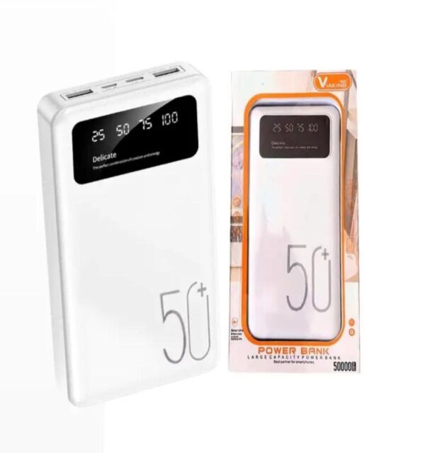 Зарядное устройство Power Bank Viaking N5 50000 mAh. повербанк с дисплеем и фонариком