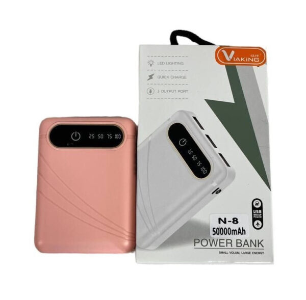 Павербанк 50000 mAh Персиковый 3 USB, Micro USB Зарядка для телефона