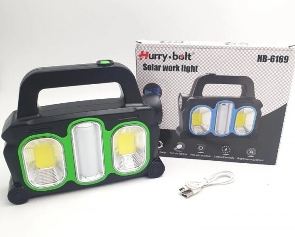 Фонарь аккумуляторный Hurry Bolt HB-6169 с солнечной батареей и функцией PowerBank