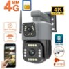 Уличная 4G камера V380 8Мп 2 объектива удаленный просмотр поддержка SIM-карт вращение сигнализация