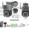 Уличная 4G камера V380 8Мп 2 объектива удаленный просмотр поддержка SIM-карт вращение сигнализация