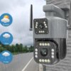 Уличная 4G камера V380 8Мп 2 объектива удаленный просмотр поддержка SIM-карт вращение сигнализация