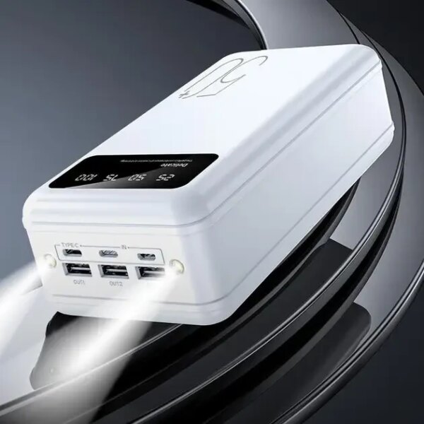 Повербанк power bank Viaking 50000 mAh YM-500  3 USB Type-C  с фонариком Белый