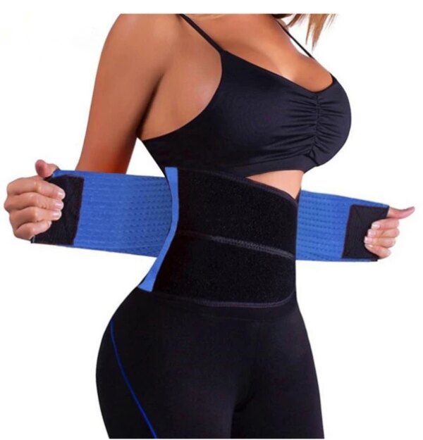 Пояс для похудения на липучке Hot Shapers Belt Power утягивающий Черно-синий, размер XXL