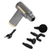 Массажер мышечный ручной Massage Gun Аккумуляторный перкуссионный Массажный 4 насадки для рук ног шеи