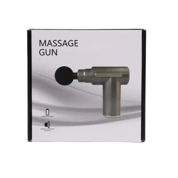 Массажер мышечный ручной Massage Gun Аккумуляторный перкуссионный Массажный 4 насадки для рук ног шеи