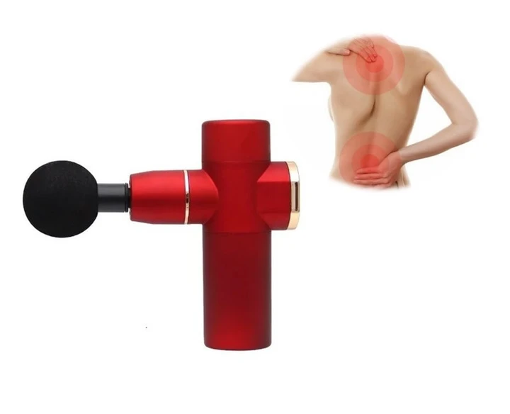 Портативный ручной массажер пистолет для тела Fascial Gun Mini Red
