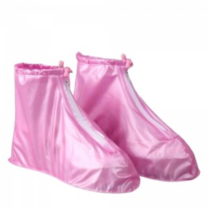 Чехол для обуви от дожя с антискользящей ребристой подошвой Cover For Rain Shoes Размер M розовый