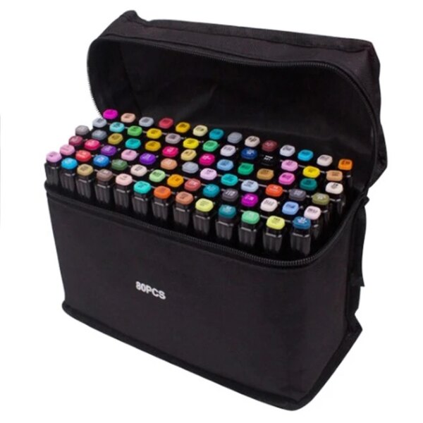 Маркеры TOUCH Sketch Marker Black 80 шт разноцветные + сумка
