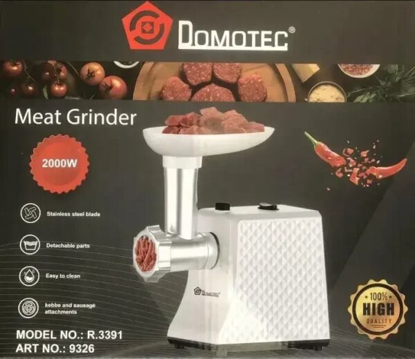 Многофункциональная Мясорубка кухонная Domotec R3391 (2000 Вт):Фарш колбаски измельчение