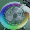 Вентилятор электрический USB 3-скоростной с цветной подсветкой 180° бесшумный