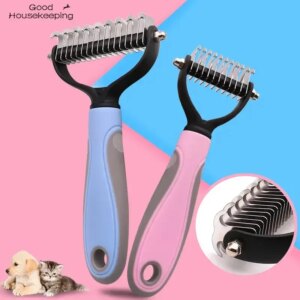 Двусторонняя расческа для вычесывания шерсти кошек и собак AND217
