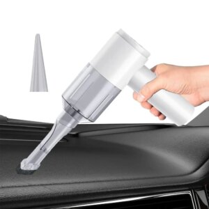 Ручной автомобильный пылесос беспроводной USB 1500mAh всасывание и функция выдувания Белый