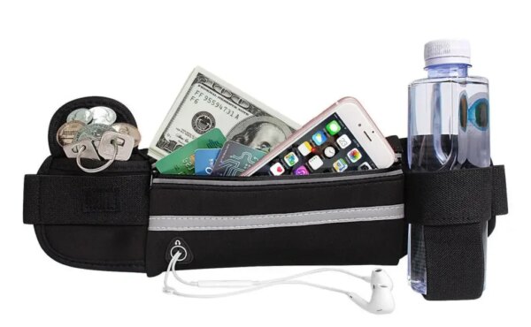 Поясная сумка для телефона водоотталкивающая спортивная Belt-Case черная