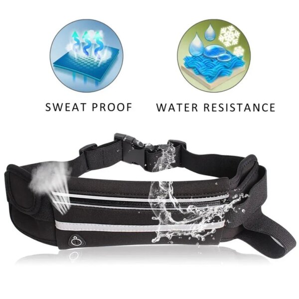 Поясная сумка для телефона водоотталкивающая спортивная Belt-Case черная