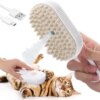 Щетка-массажер-спрей паровая Pet Spray Massage Brush 3в1 для вычесывания собак и кошек Белый