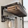 Полка прямая для полотенец настенная Nest Sunny 47 см Черная