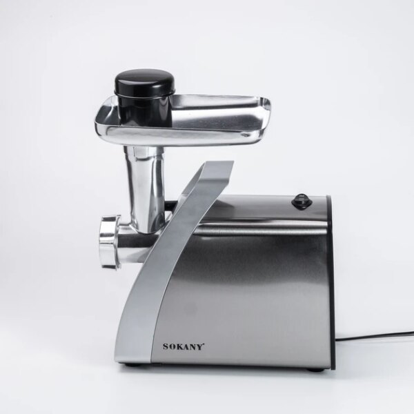 Мясорубка электрическая SOKANY SK-06001 сталь с насадками и решетками 2400 Вт